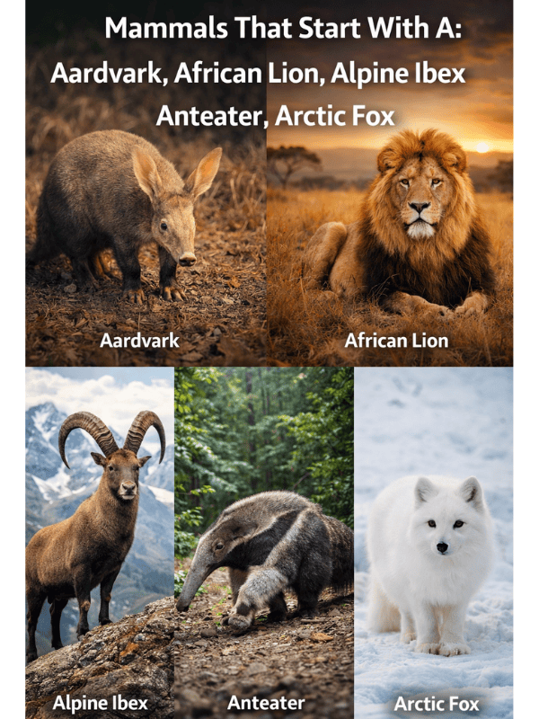 Animals Starting With A