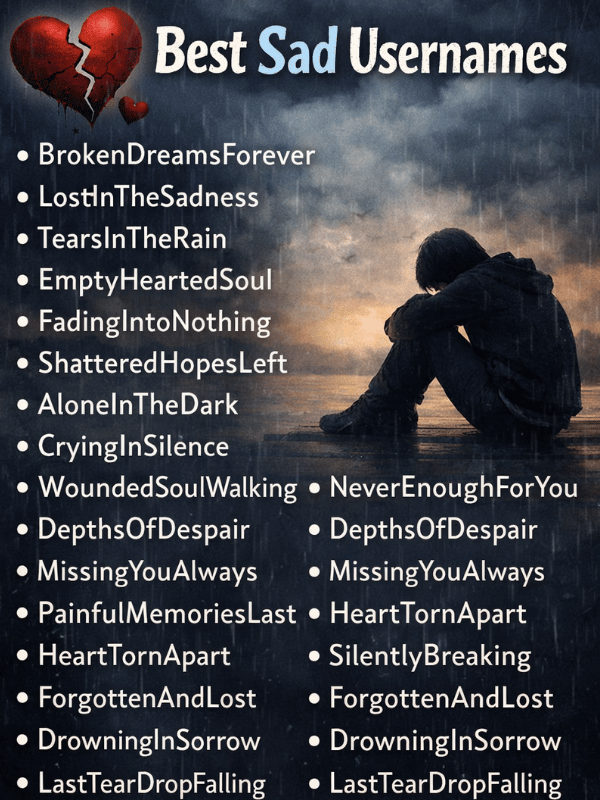 Best Sad Usernames