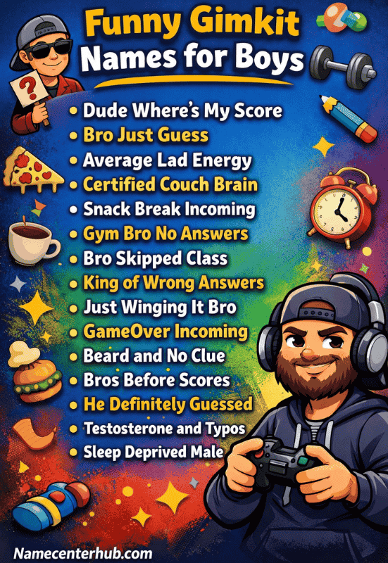 Funny Gimkit Names for Boys