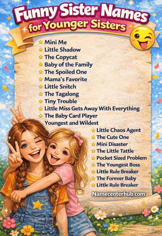 Funny Sister Names for Younger Sisters