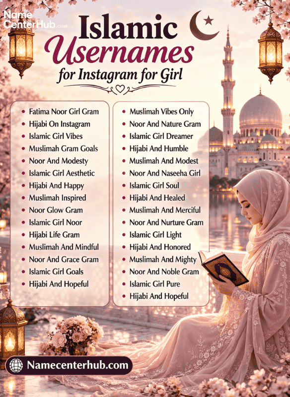 Islamic Usernames for Instagram for Girl