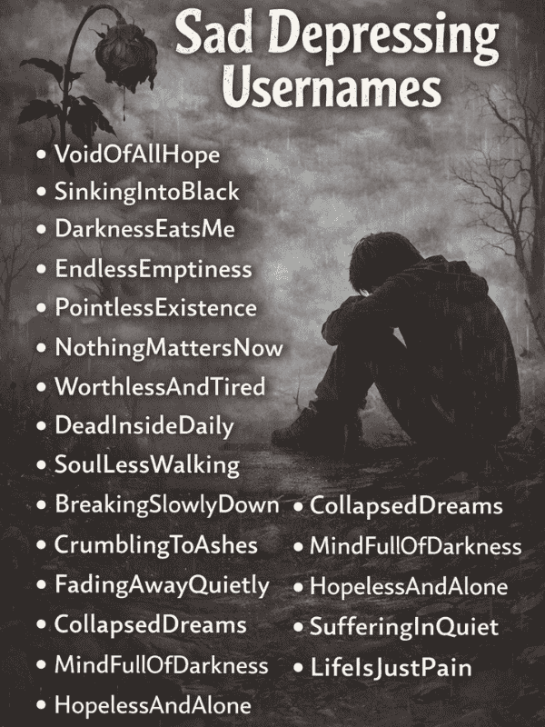 Sad Depressing Usernames