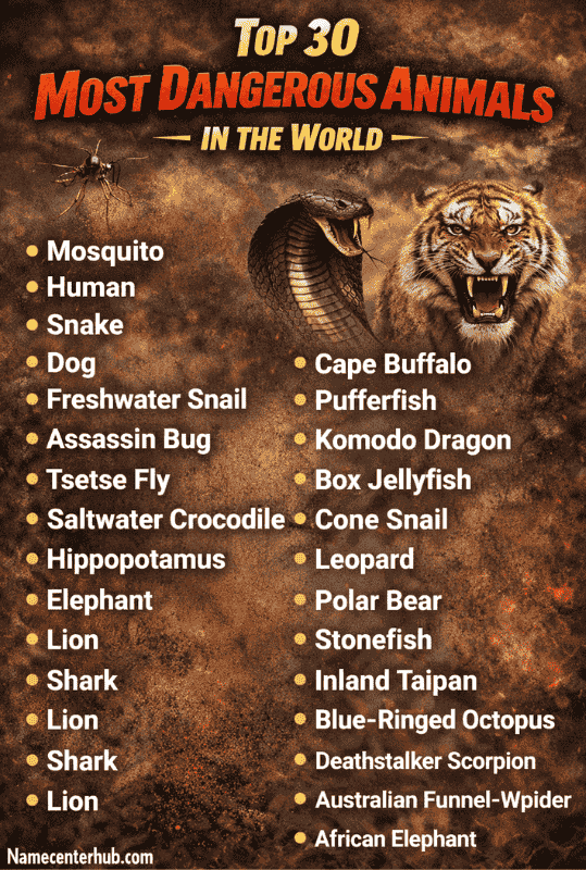 Top 30 Most Dangerous Animals in the World