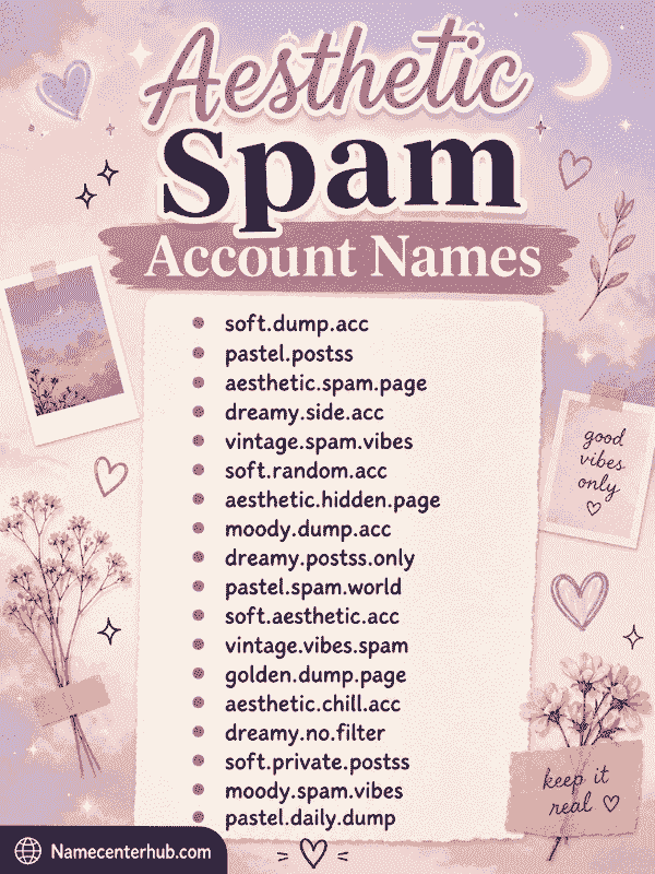 Aesthetic Spam Account Names