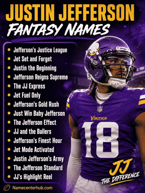 Best Justin Jefferson Fantasy Names