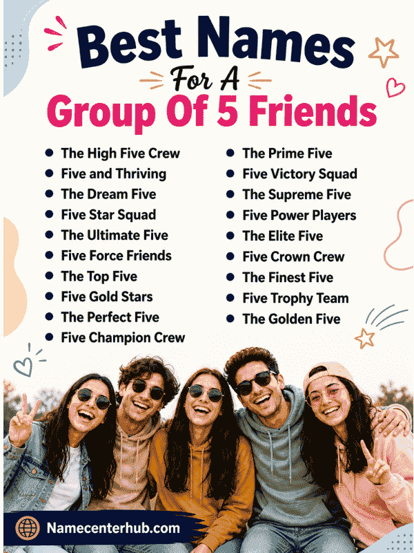 Best Names For A Group Of 5 Friends