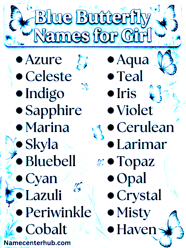 Blue Butterfly Names for Girl