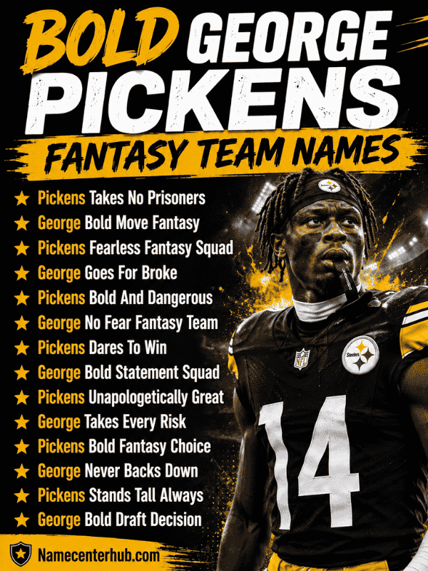 Bold George Pickens Fantasy Team Names