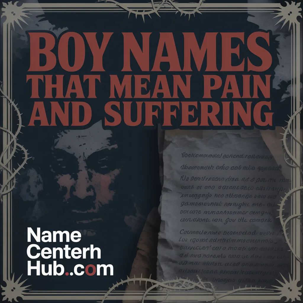 Boy Names That Mean Pain and Suffering