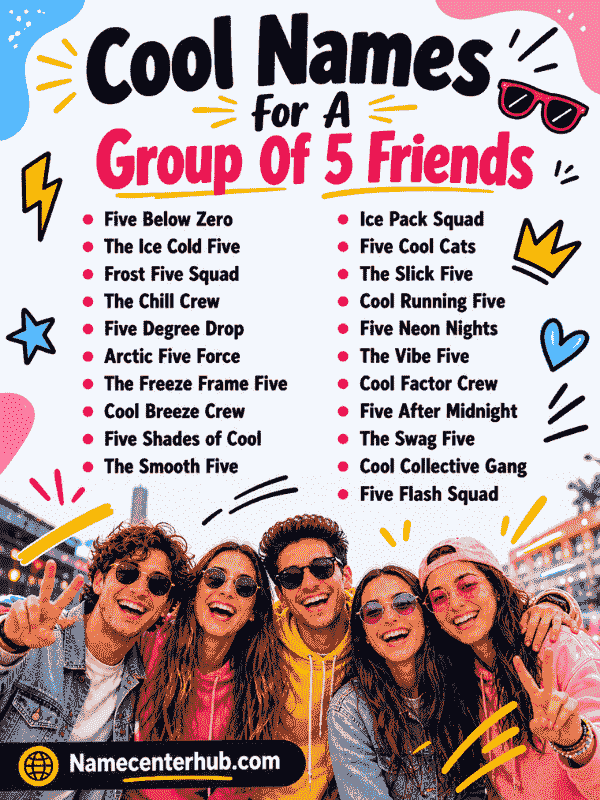 Cool Names For A Group Of 5 Friends