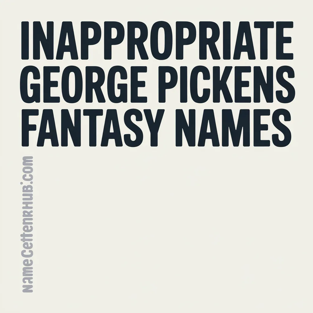 Inappropriate George Pickens Fantasy Names