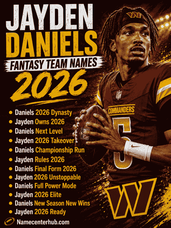 Jayden Daniels Fantasy Team Names 2026