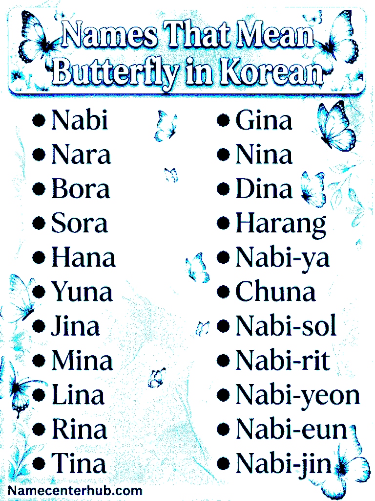 Names That Mean Butterfly in Korean