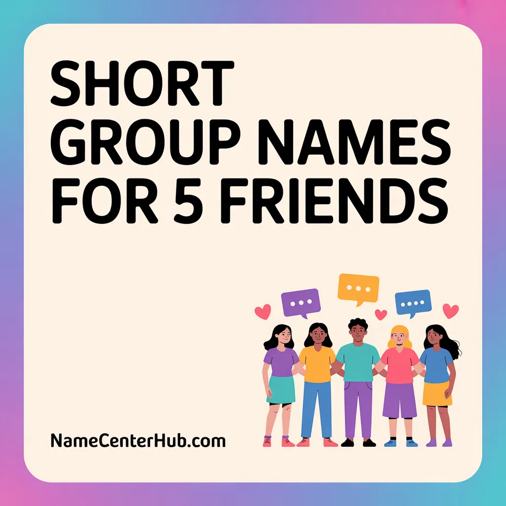 Short Group Names For 5 Friends