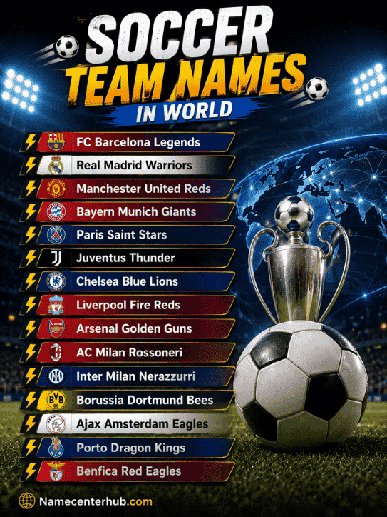 Soccer Team Names in World