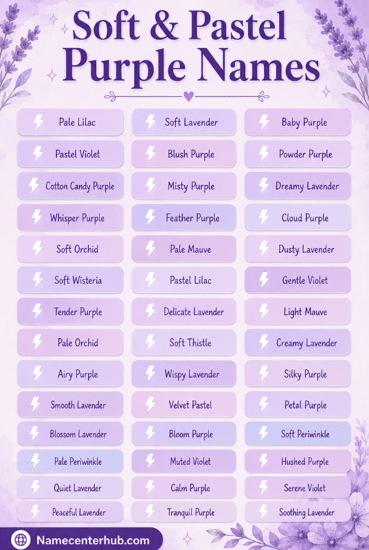 Soft & Pastel Purple Names