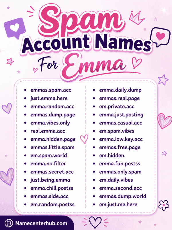 Spam Account Names For Emma