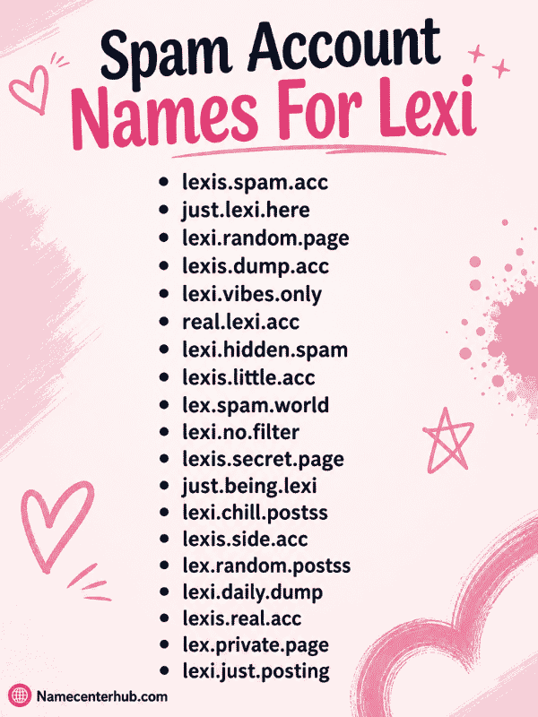 Spam Account Names For Lexi