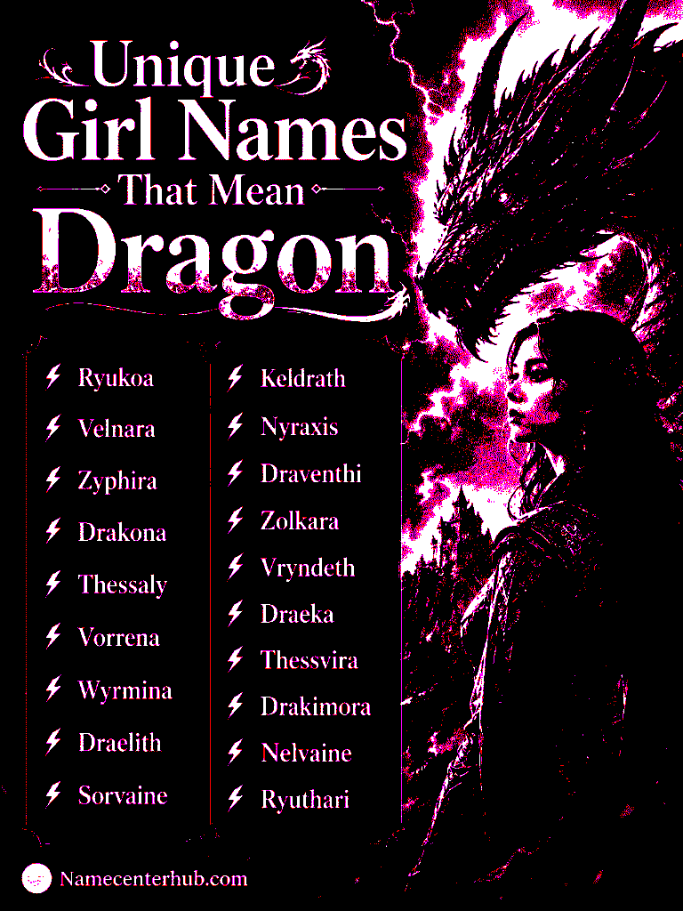 Unique Girl Names That Mean Dragon