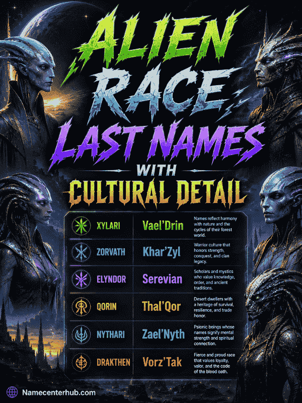Alien Race Last Names With Cultural Detail