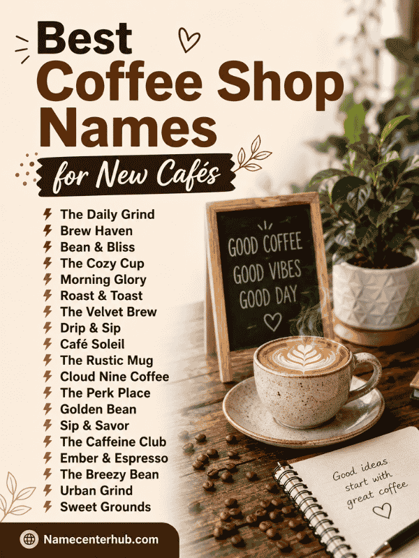Best Coffee Shop Names for New Cafés