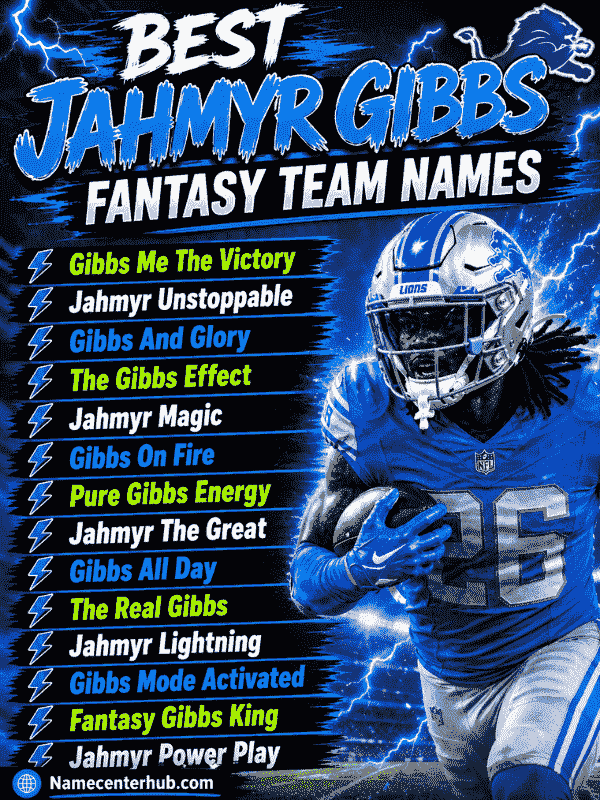 Best Jahmyr Gibbs Fantasy Team Names