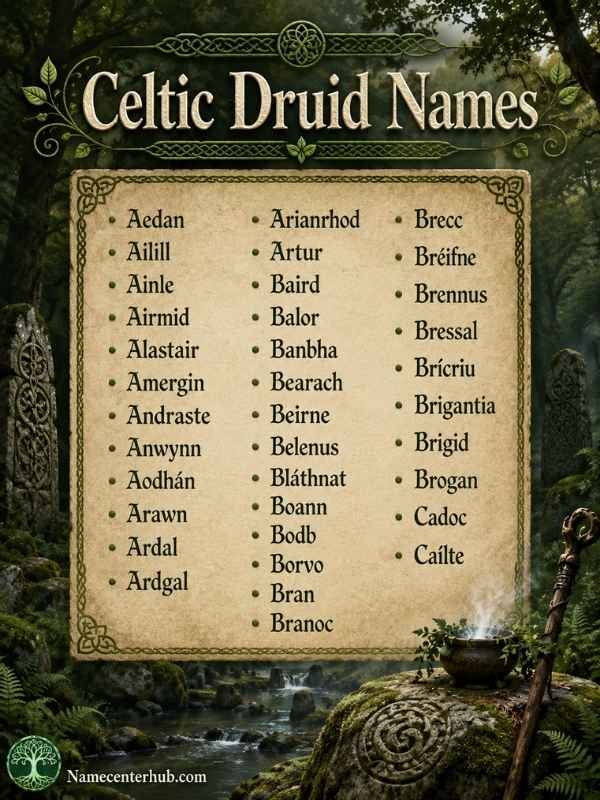 Celtic Druid Names