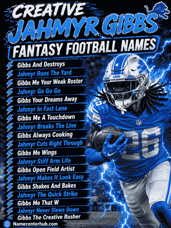 Creative Jahmyr Gibbs Fantasy Football Names
