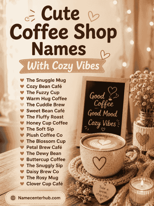Cute Coffee Shop Names With Cozy Vibes