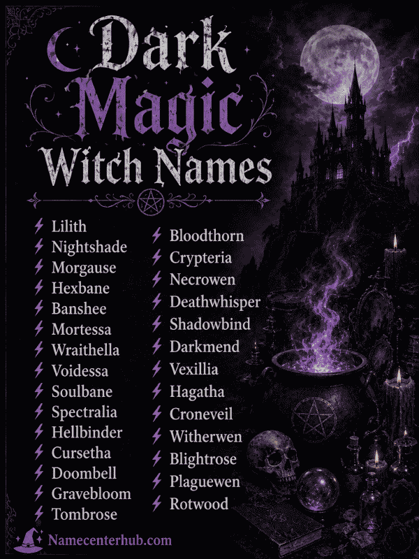 Dark Magic Witch Names