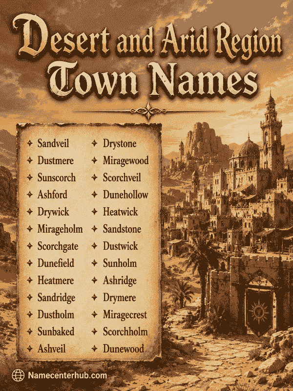 Desert and Arid Region Town Names