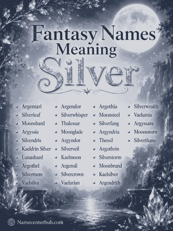 Fantasy Names Meaning Silver