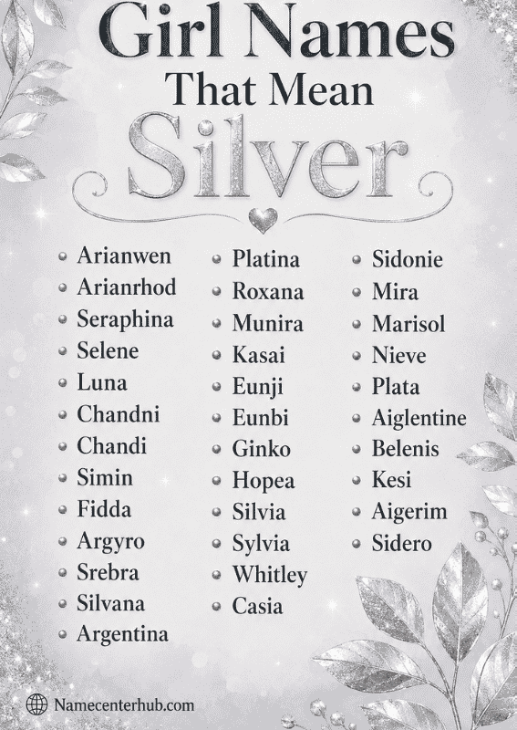 Girl Names That Mean Silver