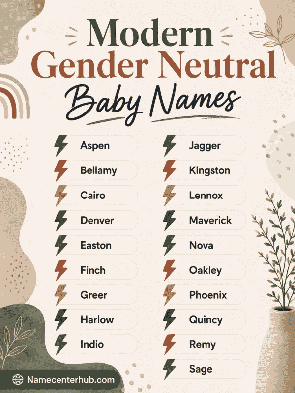 Modern Gender Neutral Baby Names