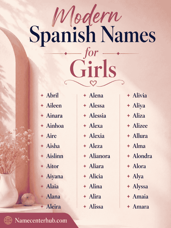 Modern Spanish Names for GirlsModern Spanish Names for Girls