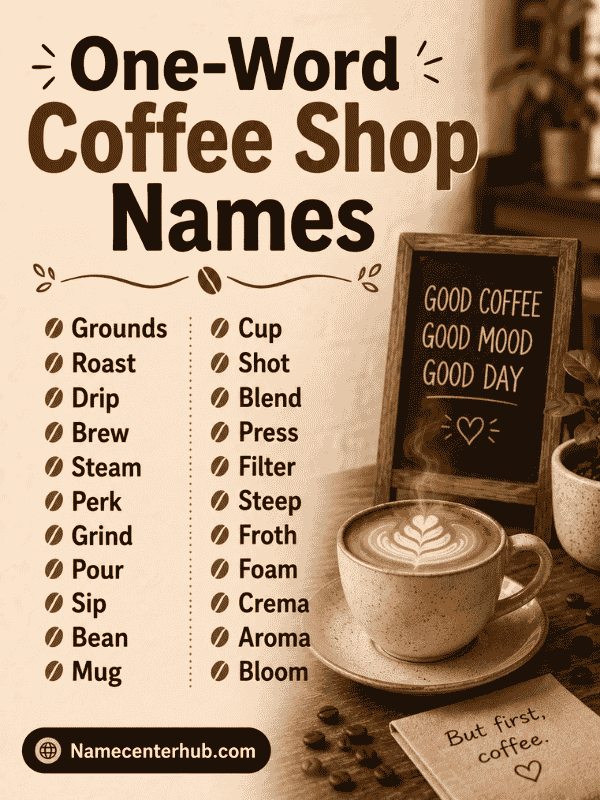 One-Word Coffee Shop Names