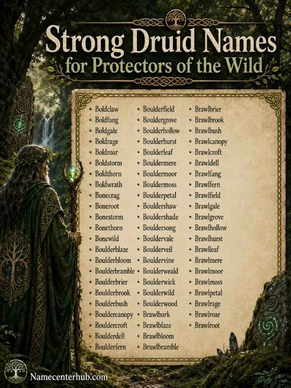 Strong Druid Names for Protectors of the Wild