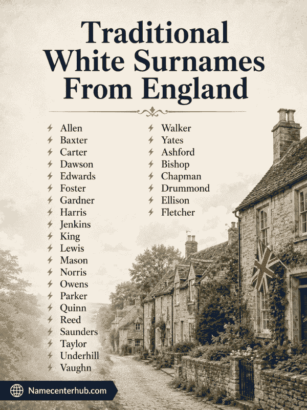 Traditional White Surnames From England