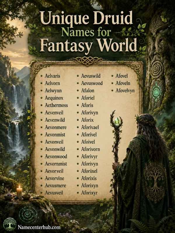 Unique Druid Names for Fantasy World