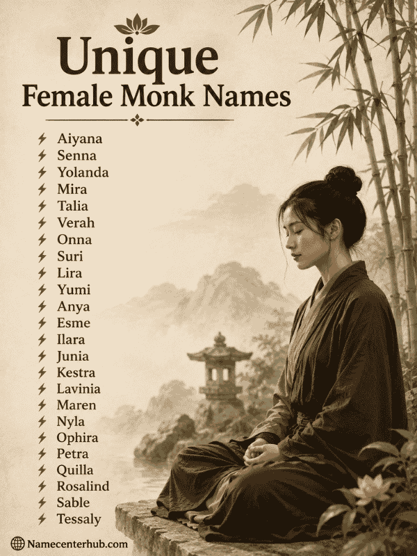 Unique Female Monk Names