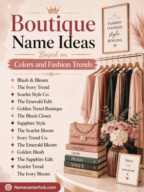 Boutique Name Ideas Based on Colors and Fashion Trends