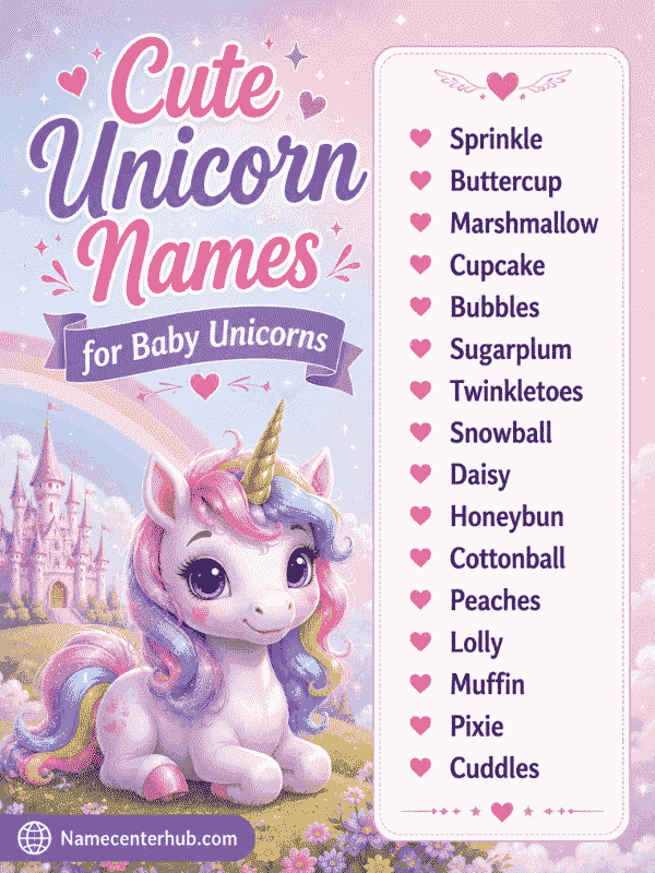 Cute Unicorn Names for Baby Unicorns