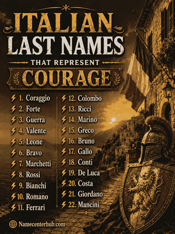 Italian Last Names That Represent Courage