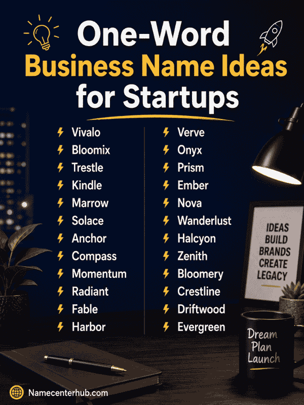 One-Word Business Name Ideas for Startups