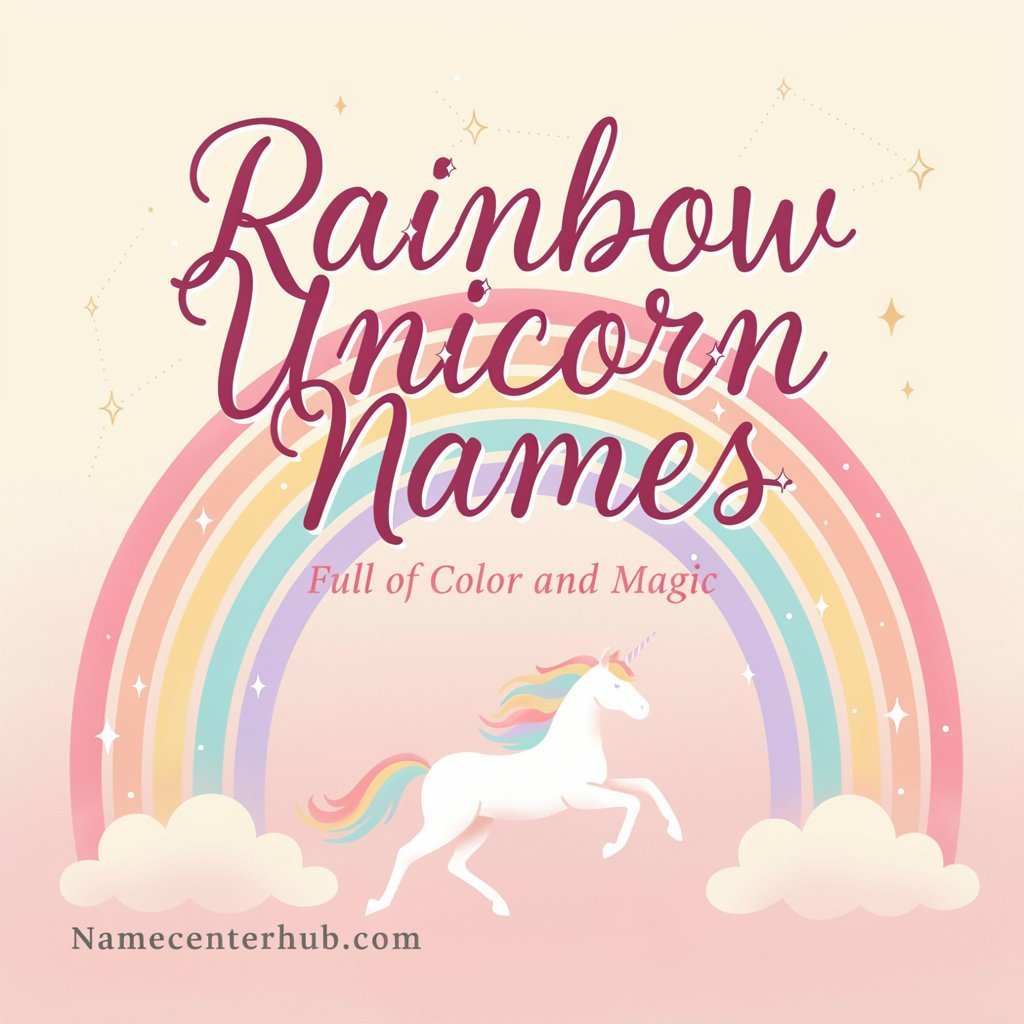 Rainbow Unicorn Names Full of Color and Magic