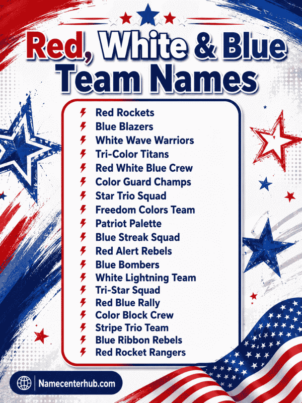 Red, White & Blue Team Names