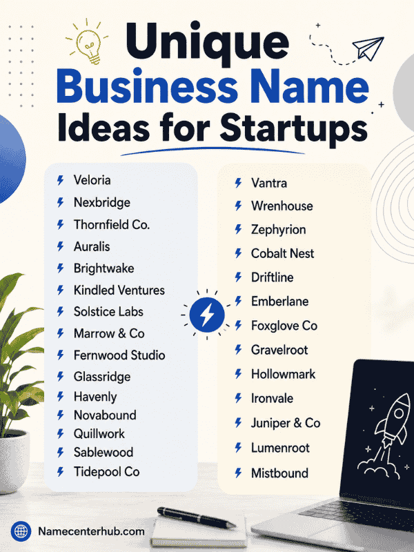 Unique Business Name Ideas for Startups