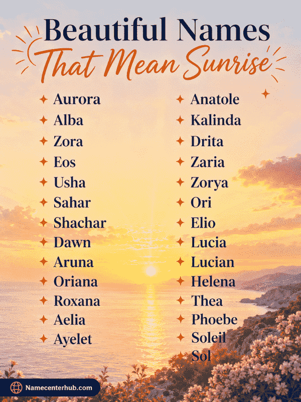 Beautiful Names That Mean Sunrise