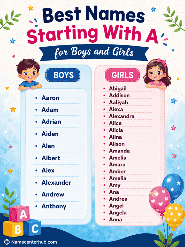 Best Names Starting With A for Boys and Girls