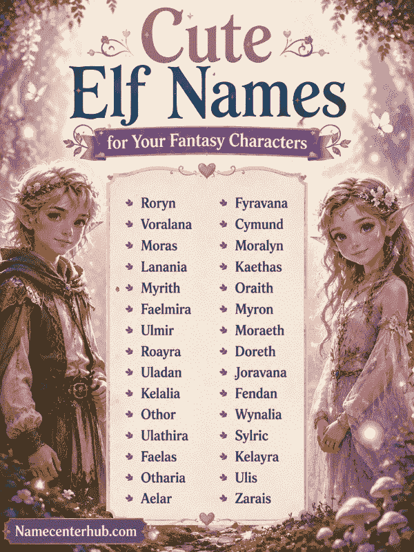 Cute Elf Names for Your Fantasy Characters